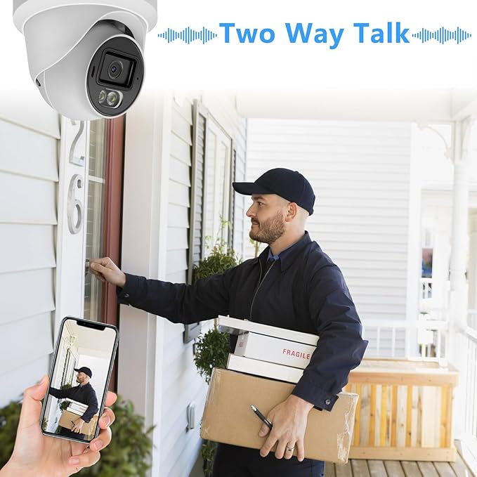 8MP 4K PoE IP Turret Dome Camera Outdoor