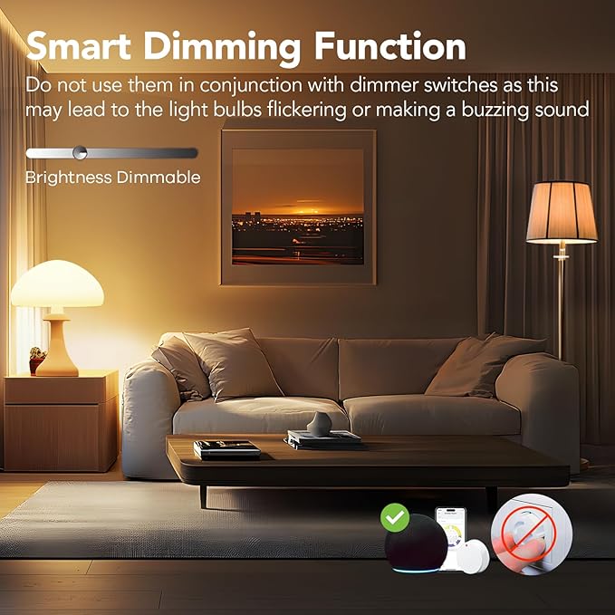 OREiN Smart Edison Light Bulbs, 2.4 Ghz Wi-Fi ST19(58) Vintage Light Bulbs E26, 800LM Dimmable via app, 2700-6500K Tunable, Smart LED Filament Bulb Works with Alexa/Google Home, 60W Equivalent 4Pack