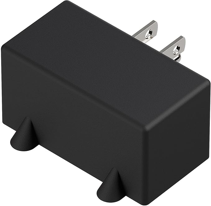 PA-0508 90 Degree Right Angled USA Male-Female Power Adapter, 5-15P to 2 * 5-15R Direction Changer Space Save Adapter Black