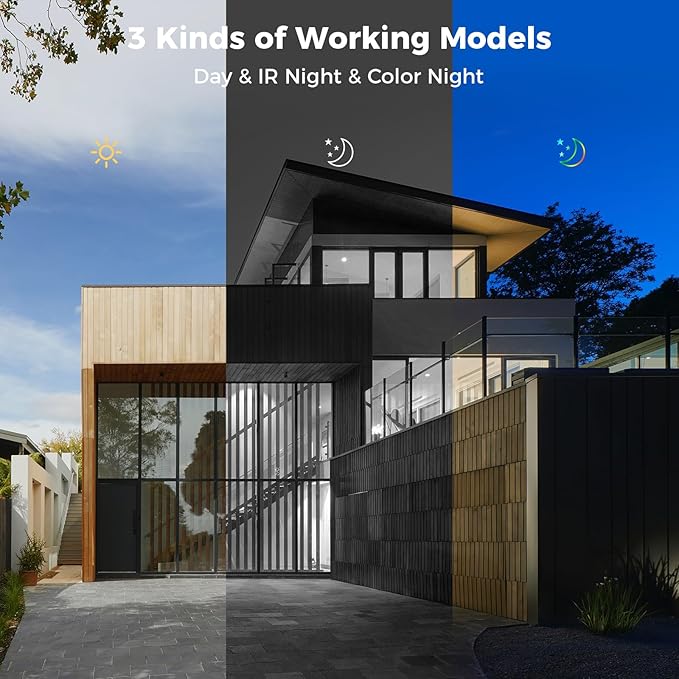 Hiseeu Wireless Security Camera System, 4 Cam- Kit 5MP Outdoor Security Camera with with 10in LCD 1T HDD,[Plug in & Play] 2.4G/5Ghz,2-Way Audio,Color Night Vision, IP66 Waterproof, No Montly Fees