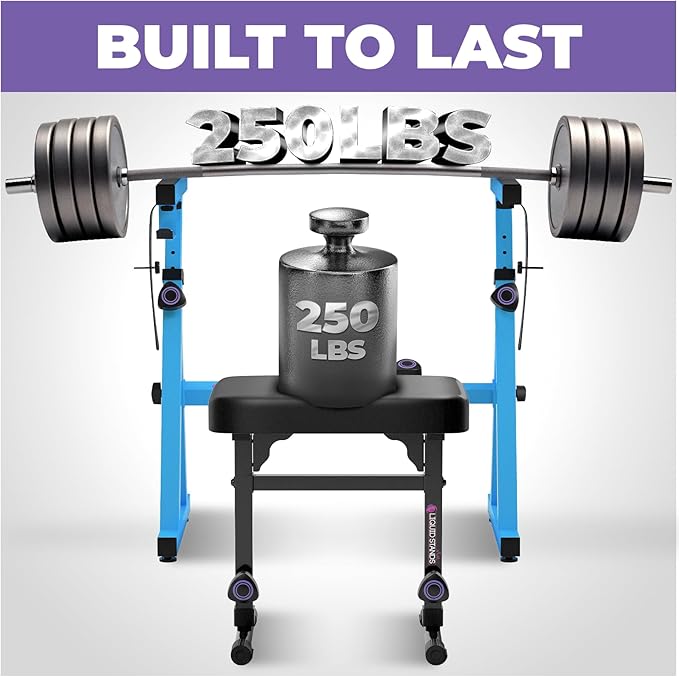 Liquid Stands Portable Heavy Duty Digital Piano Stand & Bench Set - Adjustable Keyboard Music Stand & Seat for 54-88 Key Electric Pianos (Light Blue)