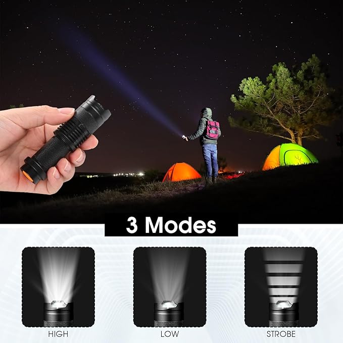 Fumete 20 Pieces LED Flashlight Mini 3 Mode Tactical Torch Small Water Resistant Pocket Flash Light Adjustable Focus Light Pen for Men, Father, Indoor Outdoor Hiking(Multicolor 2)