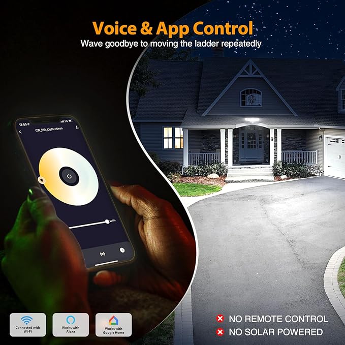 Onforu 5 Heads 120W Smart LED Security Lights Motion Sensor Outdoor, 340° Illumination WiFi Alexa Flood Light 12000LM APP Control, 2700K-6500K Exterior Motion Detector, IP65 Wall Light for Yard, White