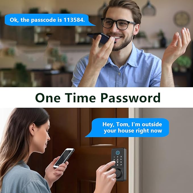 WiFi Smart Door Lock Compatible with Alexa Fingerprint Electronic Keypad Deadbolt for Home, Hotel