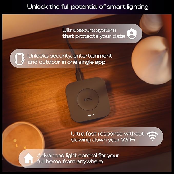 Philips Hue Bridge Pro, Smart Light Hub, Wireless, Advanced Encryption, Supports 150+ Lights & 50+ Accessories, Works with Apple Home, Alexa, Google, Samsung SmartThings
