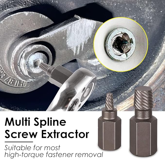 Topec 55-Piece Screw Extractor & Broken Bolt Extractors, Multi-Spline Extractors, and Drill Bits for Removing Damaged, Frozen, Rusted, Rounded-Off Bolts & Screws