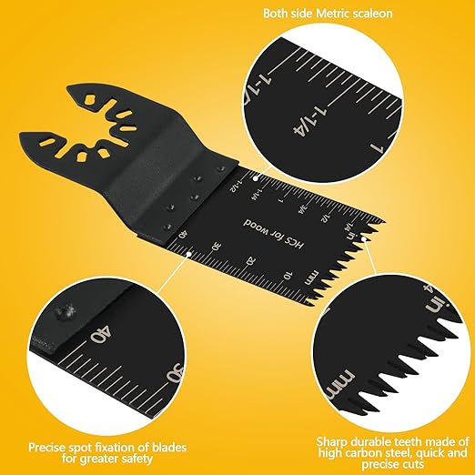 96Pack Oscillating Tool Blades, Multitool Kit for Wood, Metal, Plastics Cutting, Quick Release Multi Tool Blades Kits for Dewalt, Rockwell, Ryobi