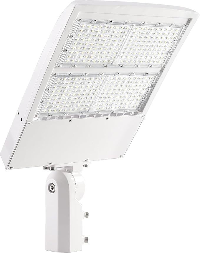 LED Flying Direct White LED Parking Lot Light, 300W Dimmable LED Shoebox Pole Area Light, Surge Protector Included 100-277VAC Slip Fitter Mount 1000WMH Equiv