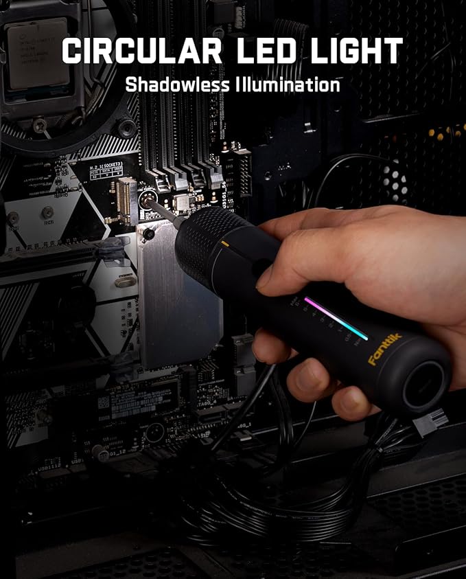 Fanttik S2 Pro Electric Screwdriver, Cordless Screwdriver Set, 7 Torque Settings, 0.5 to 6N.m, 20 Magnetic Bits, 1/4''Hex Shank, with 90° Angle Adapter, for Furniture, Household Repairs