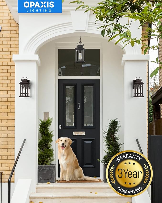 Outdoor Light Fixture, Dusk to Dawn Outside Lights for House, Brown Outside Sconce Lighting, Oil Rubbed Bronze Exterior Porch Lights Wall Mount, Modern Outdoor Wall Lantern for Patio Garage