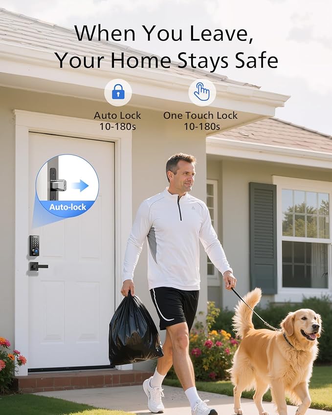 Philips Wi-Fi Door Lock, WiFi Smart Lock Keyless Entry Deadbolt for Front Door, Compatible with Alexa & Google Assistant, Remote Control, Built-in WiFi, APP Fingerprint Passcode Unlock, Auto Locking