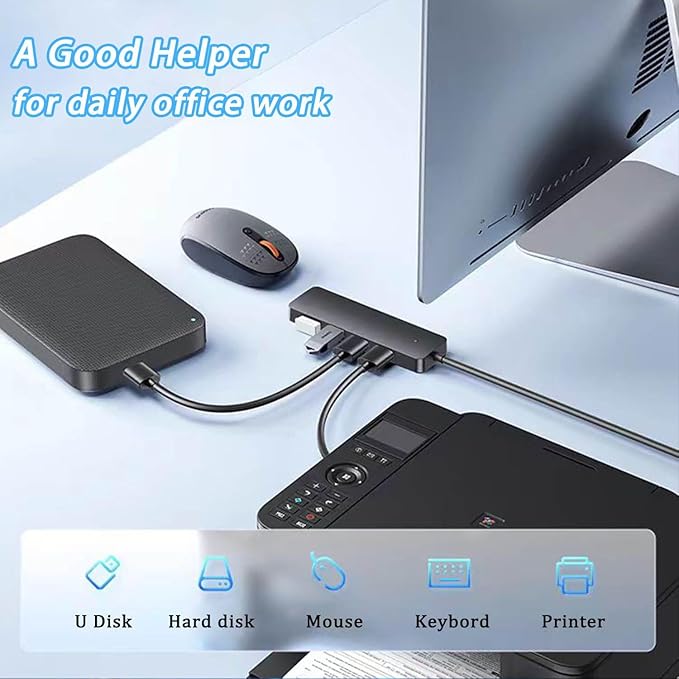 USB 3.0 Hub, VIENON 4-Port USB Hub USB Splitter USB Expander for Laptop, Xbox, Flash Drive, HDD, Console, Printer, Camera,Keyborad, Mouse(Not for Charging)