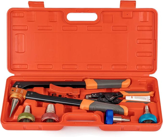 iCrimp Manual Expanding Tool Kit with Auto-Rotation Expansion Heads for 3/8,1/2,3/4&1 inch ProPEX,Wirsbo F1960 standard fittings