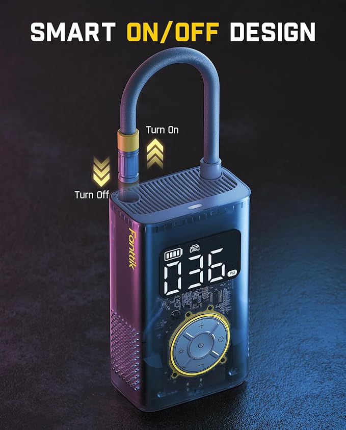 Fanttik X9 Pro Portable Tire Inflator for Compact Car, 1Min Jet-Inflate Electric Bike Pump with Digital Tire Pressure Gauge, 150PSI Air Compressor for Electric Bikes, Motorcycle, Ball, Mechanical Gray