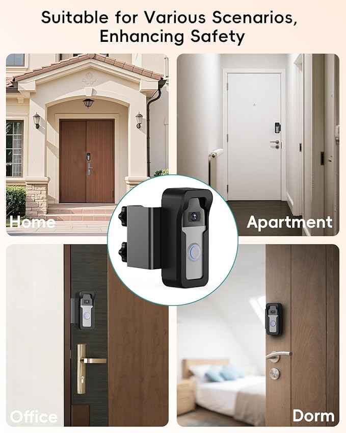 ZUMIMALL Anti-Theft Video Doorbell Mount, No-Drill Doorbell Mounting Bracket for Houses, Apartments, Businesses, Easy Installation, Suitable for Most Doorbells