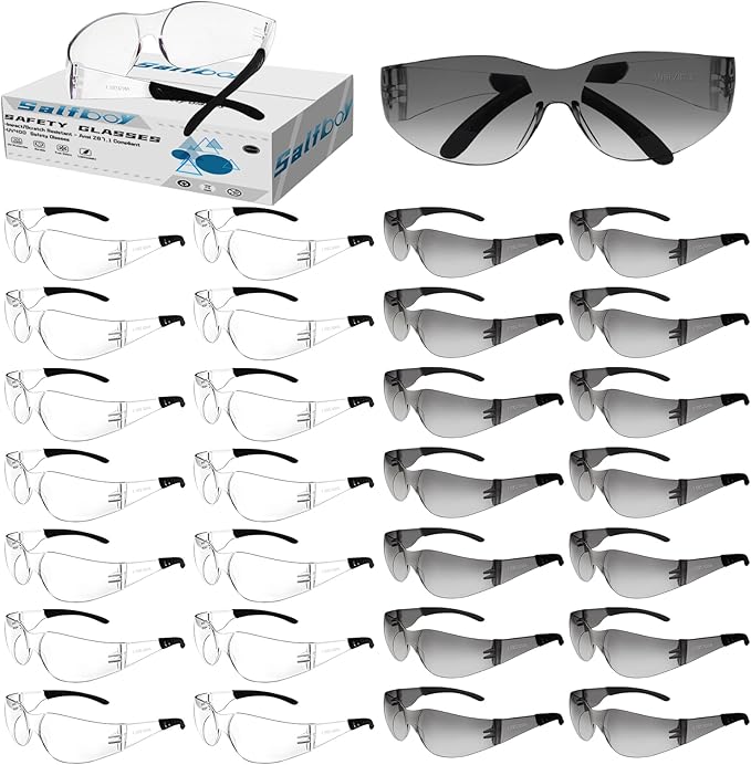 Clear Safety Glasses for Men Women Ansi Z87.1 Safety Glasses Scratch and Impact Resistant Protective Eyewear