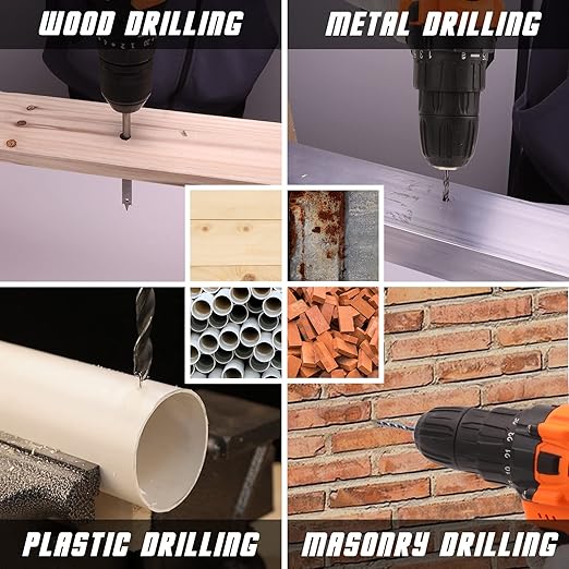 COMOWARE Drill Bit Set, 246 Pcs Screwdriver Bits for Cordless Drill, Screwdriver Drill Bits Set Combo Kit for Wood, Metal Masonry Cement, Orange Case