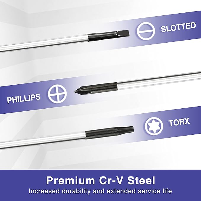 WORKPRO 10-Piece Precision Screwdriver Set with Pouch, Magnetic Small Screwdrivers with Phillips, Slotted, Torx Star, Mini Screwdriver Repair Tool Kit for Eyeglass, Watch, Computer, Laptop, Phone