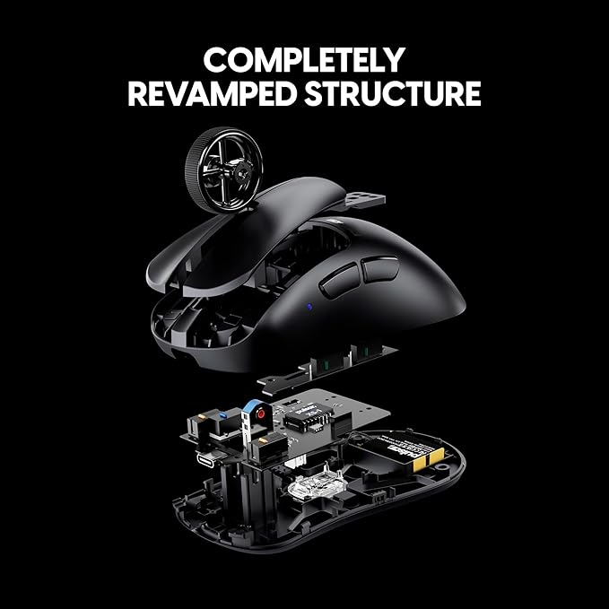 Pulsar Gaming Gears Xlite v4 Wireless Gaming Mouse, Ultra Lightweight 2.04 oz (58g), Ergonomic, Optical Switch, 32000 DPI, 750 IPS, XS-1 Sensor, 8k Compatible (Large, Black)