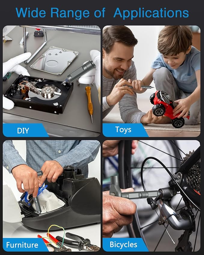 AMIR 42 in 1 Magnetic Screwdriver Set, Handle Ratchet Screwdriver Set Magnetic with 40 PCS Bits, Precision Repair Tool Kit for Tools Home Improvement Computer Bicycle