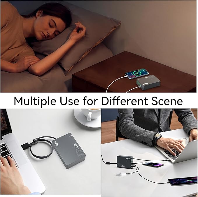 220W USB C Charger Block, 6-Port GaN USB C Charging Station PD 100W PC Laptop Fast Charger Adapter Compatible with iPhone 16, Galaxy 25, MacBook,ipad and More Devices(Gray)