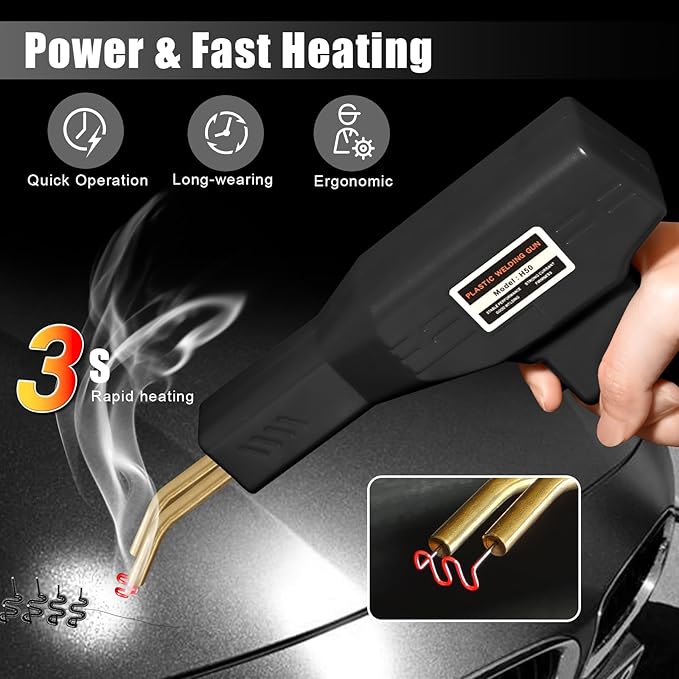 ATOLS Plastic Welder, 1000PCS Staples, Plastic Welding Kit, Hot Stapler Kit, Plastic Welder Gun Kit, Car Bumper Repair Kit, Plastic Repair Kit