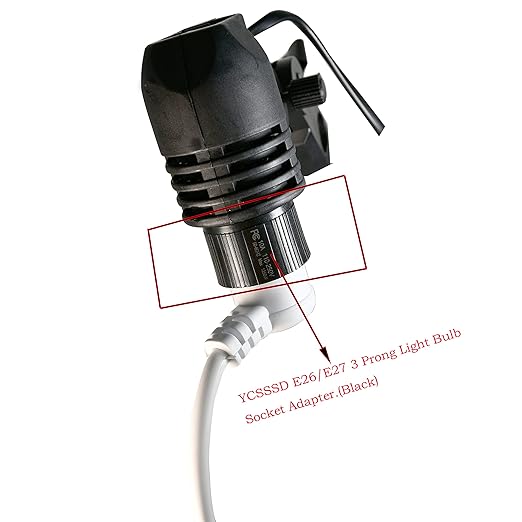 Light Bulb Outlet Socket Adapter, E26/E27 3 Prong Polarized Screw in Outlet to Plug Converter for Porch Patio Garage, Black(2pack)