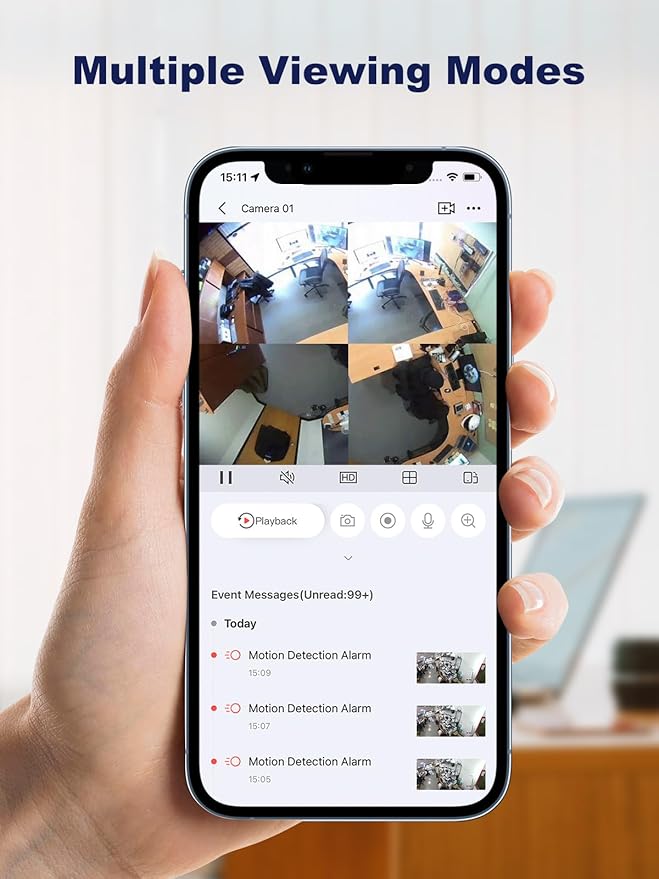 Anpviz Fisheye PoE IP Camera Indoor, Perimeter Protection, 360° View Panoramic 5MP Security Camera with Audio, Office Home People Counting, IR Night Vision, Multiple Display Viewing Modes(H Series)