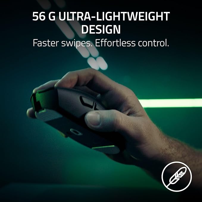 Razer DeathAdder V4 Pro Wireless Gaming Mouse: 56g Lightweight - HyperSpeed Wireless Gen-2 - Optical Scroll Wheel - Optical Switches Gen-4 - Focus Pro 45K Sensor Gen-2 - Up to 150 Hr Battery