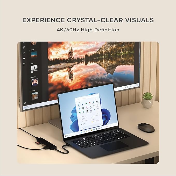 Satechi 7 in 1 USB C Hub Multiport Adapter with Ethernet, HDMI 4K@60Hz, 100W PD Charging, 2X USB-A Data Ports, Micro/SD Card Readers for MacBook Pro/Air M4–M1, iPad, iPhone, Windows - Black