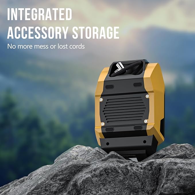 Tire Inflator Portable Air Compressor, 150PSI 12V DC Air Pump for Car Tires with LED Light, Auto Shutoff & Pressure Gauge, Tire Air Pump for Car,Motorcycle,Bicycle,Balls and Other Inflatables(Yellow)