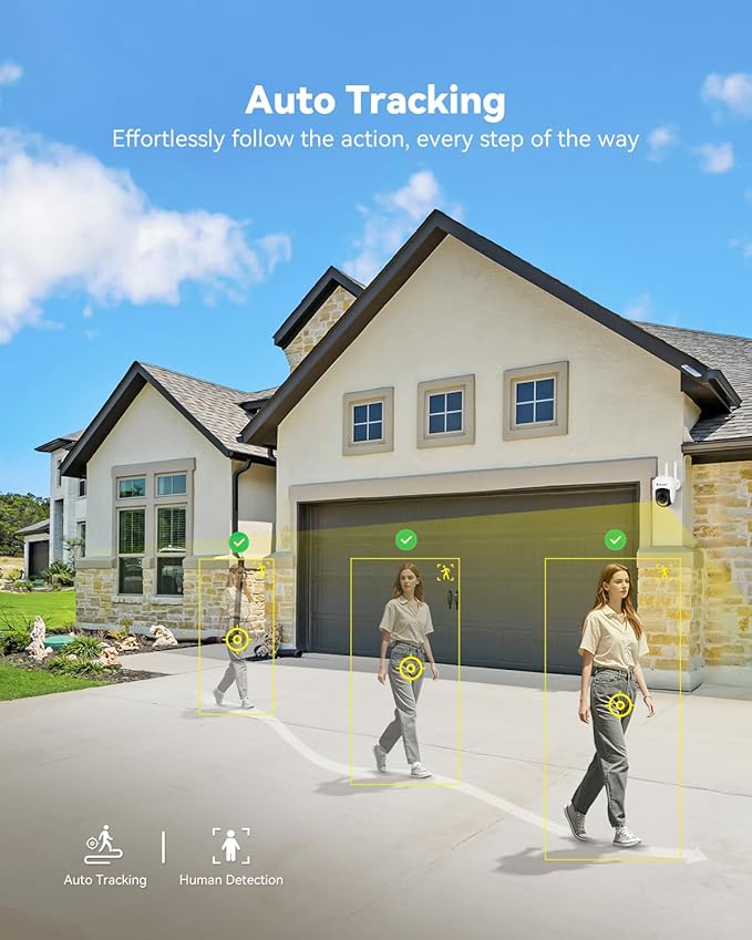 Jennov 5MP Wireless Security Camera System – Add-On Outdoor/Indoor Camera (Outlet-Powered)，Night Vision, Motion Detection, IP66 Weatherproof, No Subscription Required，Only Work with P48 System