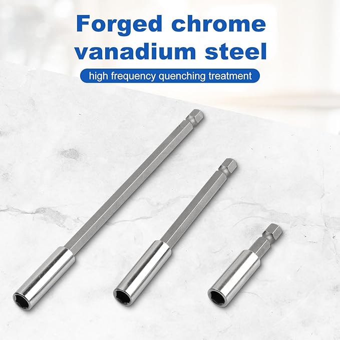 Rocaris 9 Pack Strong Magnetic Drill Bit Extension Holder, 1/4" Hex Shank, S2 Steel Magnetic Screwdriver Extension for Impact Driver, 2 inch, 4 inch, 6 inch