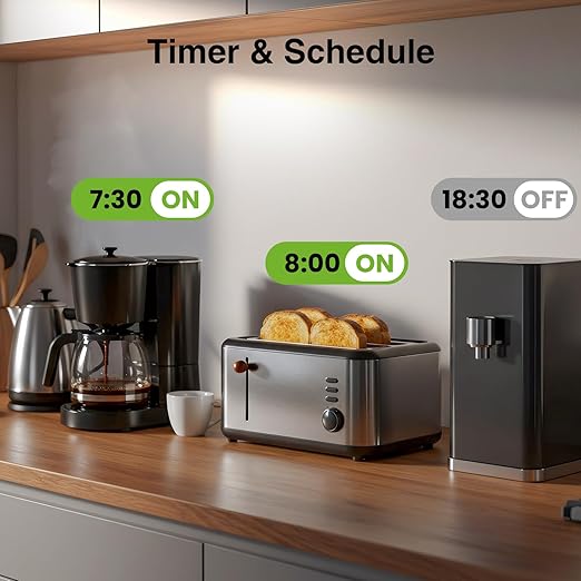 GHome Smart Plug Outlet Extender, Surge Protector with 3 Individually Controlled Smart Power Strips and 3 Smart USB Ports, Smart Plugs that Works with Alexa Google Home, Smart Outlet, 15A/1800W, Black