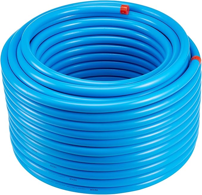 VEVOR Air Compressor Line Kit, 200FT x 3/4", HDPE-Aluminum Compressed Air Piping System, Leak-Proof & Easy-to-Install, Compressed Air Line Tubing Kit for Garages Workshops, Blue