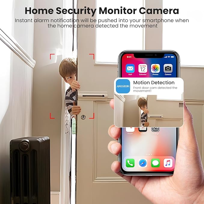 4 Pack Indoor Camera Wireless, Pet/Baby/Elderly Security Cameras, AI Motion Detection, Night Vision, 24/7 Recording, 2-Way Talk, Cloud/SD Storage, Work with Alexa & Google Assistant, 2.4GHz WiFi