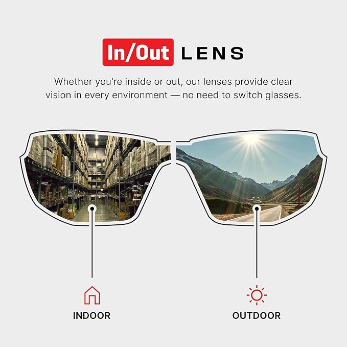 NoCry Tinted Safety Glasses for Men and Women with Anti-Fog and Scratch Resistant Wrap-Around Lenses — Adjustable Temples and Nose Pads — 100% UV Resistant, ANSI Z87.1 Certified Protective Eyewear