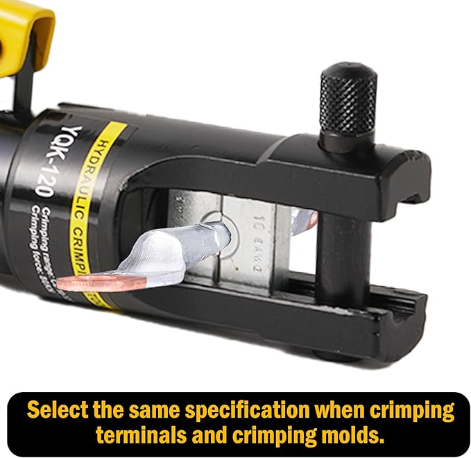 Cable Lug Crimping Tool, 8 AWG to 250 MCM Hydraulic Plier, 12 Ton Hand Crimping Tool for Wires, Terminal, Lug, Crimping Tool Kit with 8 Dies