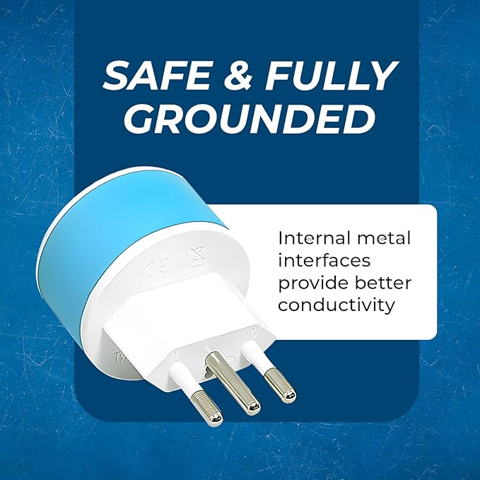 Orei Italy, Uruguay Type L Power Plug Adapter 3 Pack - 2 Usa Inputs, safe for cell phones, laptops, camera chargers, Cpap, and more US-12A