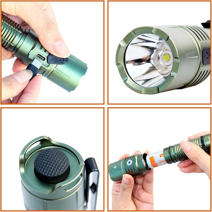 MX77 Military Grade Tactical Flashlight, High 2530 Lumen Police Flashlight with Holster, Long 362 Mters Throw, for Outdoor Rescue, Searching, Hiking and Law Enforcement Flashlights