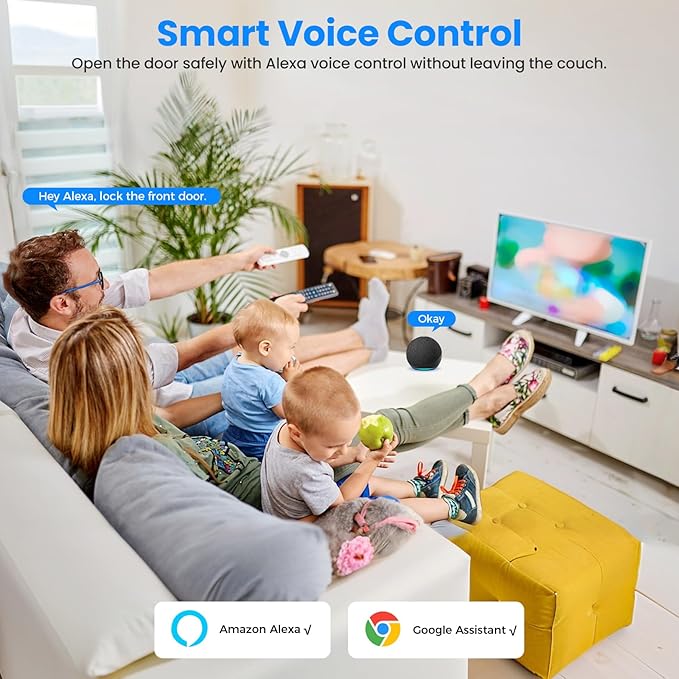 Devo G7 Smart Door Lock with Handle,6-in-1 Fingerprint Keyless Entry,APP Control,Fingerprint ID,Auto Locks,Built-in Wi-Fi Smart Deadbolt for Front Door,Easy Install,Waterproof,BHMA Grade 3