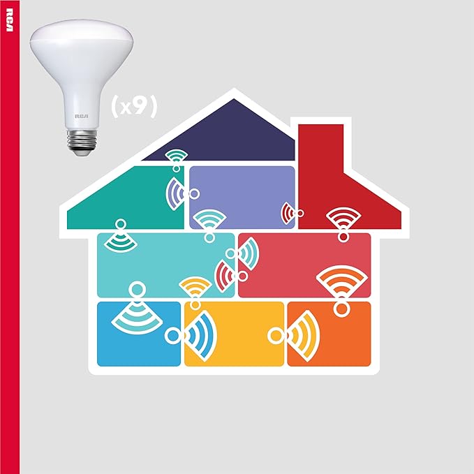 RCA Dimmable Smart Light Bulbs, BR30 WiFi LED Light Bulb, Indoor Flood LED Bulbs, 9W (60W Eq), 2700K Soft White, 720 Lumens, E26 Base, Voice Activated Lights, Google & Alexa Light Bulb, 2-Pack