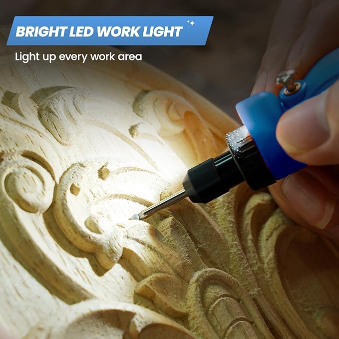 HARDELL Cordless Rotary Tool, 5 Variable Speed Mini Rotary Tool Kit with 69 Accessories, 3.7V Type-C Charging Power Rotary Tool for Engraving, Sanding, Polishing, Carving, Cutting, DIY Crafts