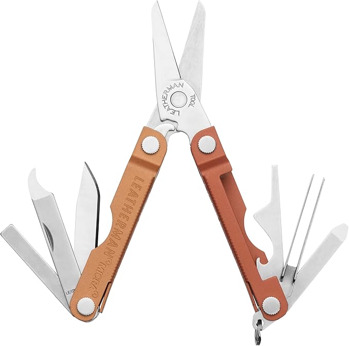LEATHERMAN, Micra, Keychain Multi-tool with Grooming Tools, Mini Pocketknife for Everyday Carry (EDC), Hobbies & Outdoors, Built in the USA, Pumpkin Spice