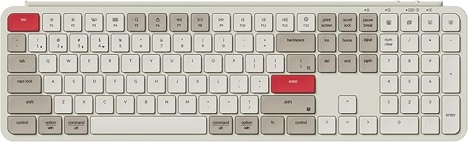 Keychron B6 Pro Full-Size Ultra-Slim Wireless ZMK Custom Keyboard, Triple-Mode 2.4 G/Bluetooth 5.2/Wired Programmable, Lightweight Quiet Key with Numeric Keypad for Mac/Windows, Retro Red