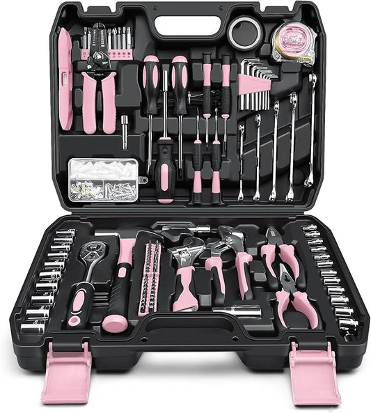 Sundpey Home Tool Kit 281-PCs - General Basic Home Auto Repair Tool Kits - Complete Portable Hand Tool Sets for Women - Tool Box Set with Socket Wrench Set & Screwdriver Sets & Hex Key & Pliers