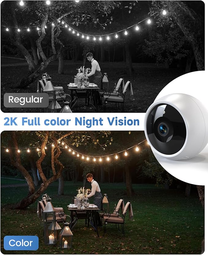 Security Cameras Wireless Outdoor,2K Battery Wireless WiFi Cameras for Home Security,AI Motion Detection,Local SD/Cloud Storage,Smart Home Cam (White 2 Pack)