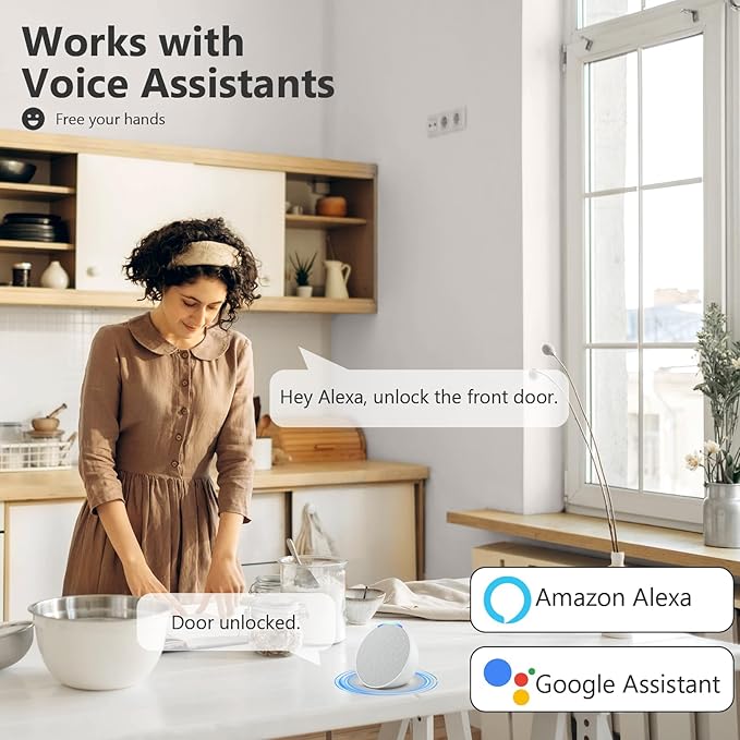 Devo G5 Smart Lock, Front Door Keyless Entry Door Lock, Bulit-in WiFi Door Lock, App Remote Control, Digital Smart Deadbolt, Electronic Touchscreen Keypad, Auto Locks, Easy Installation(Silver)