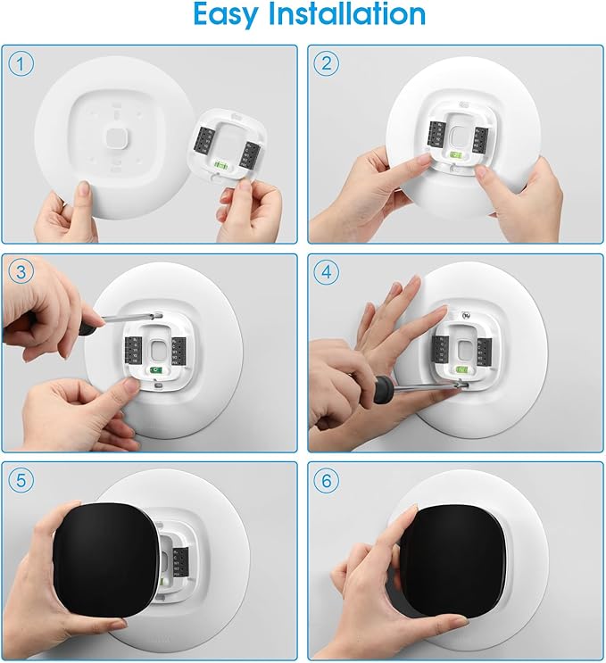 CaseBot Wall Plate for Ecobee3 Lite / Ecobee3 SmartThermostat, Practical Trim Kit, Easy Installation, Durable Polycarbonate Material, Stylish Design (White)