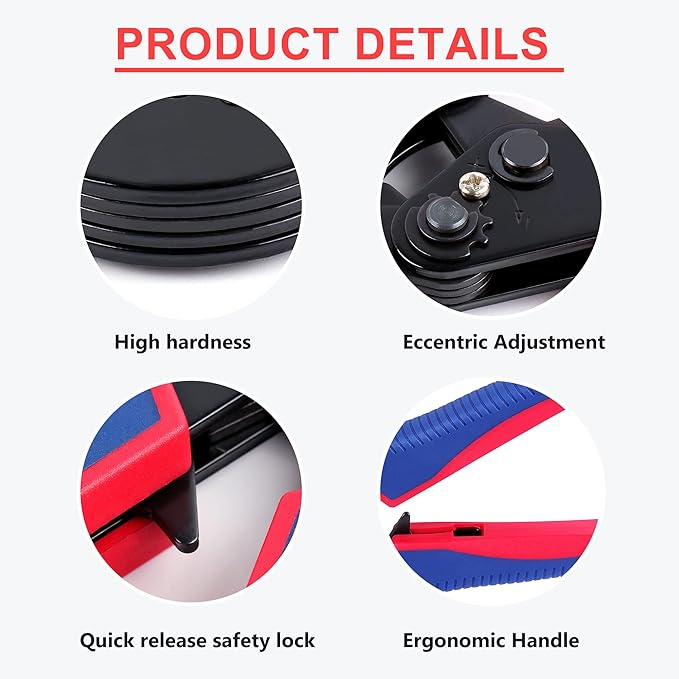 Zhushan Wire Ferrule Crimping Tool - 16-6 Square Jaw Crimping Pliers - Self-Adjustable Ratchet for AWG 28-5 (0.08-16mm²) - Ideal for Wire Terminals, Cables, and End-sleeves